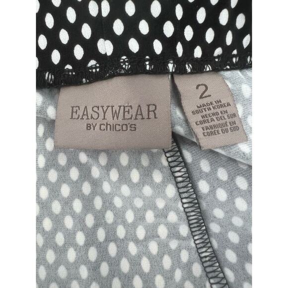 Easywear by Chico’s Black and White dotted Pull on pants size 2 - Picture 4 of 6